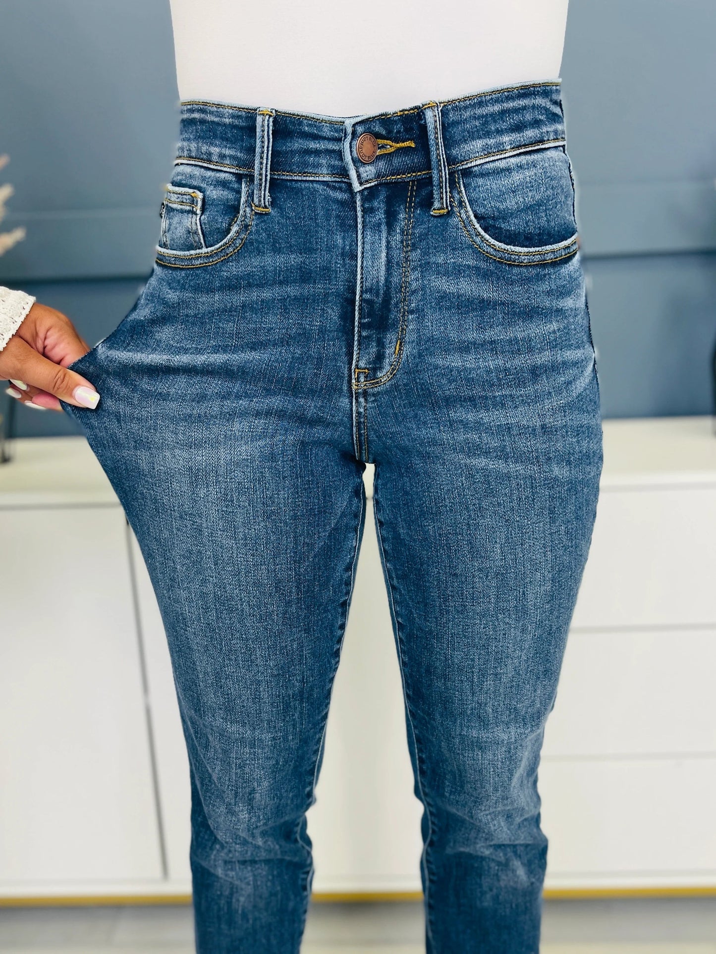 Comfort naadloze jeans met magische pasvorm